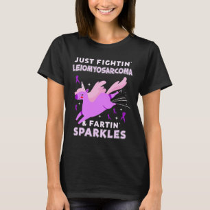 T-shirt drôle violet unicorne combat leiomyosarcoma farce