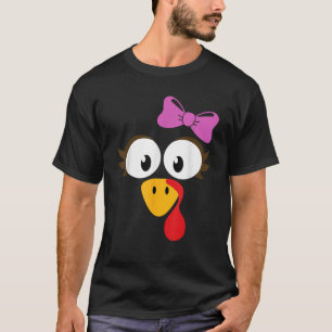 T-shirt Drôle visage de dinde grâces pour les filles rose