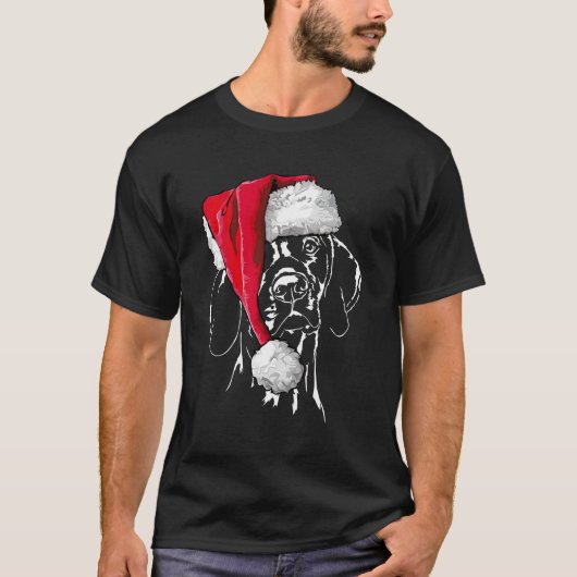 T-shirt Drôle Vizsla Hongroise Père Noël Don de chien pour (Devant)