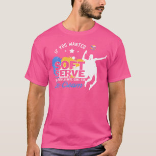 T-shirt Drôle Volleyball Soft Serve Ice Cream Plaisanter