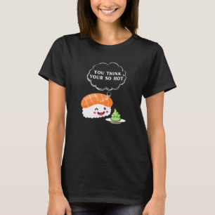 T-shirt Drôle Wasabi Tee Sushi Musubi Nourriture épicée ja