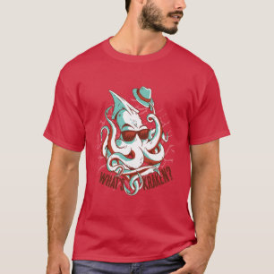 T-shirt Drôle Whats Kraken Giant Octopus Cartoon