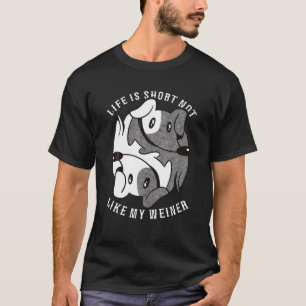 T-shirt Drôle Ying Yang Chig Dachshund Citation