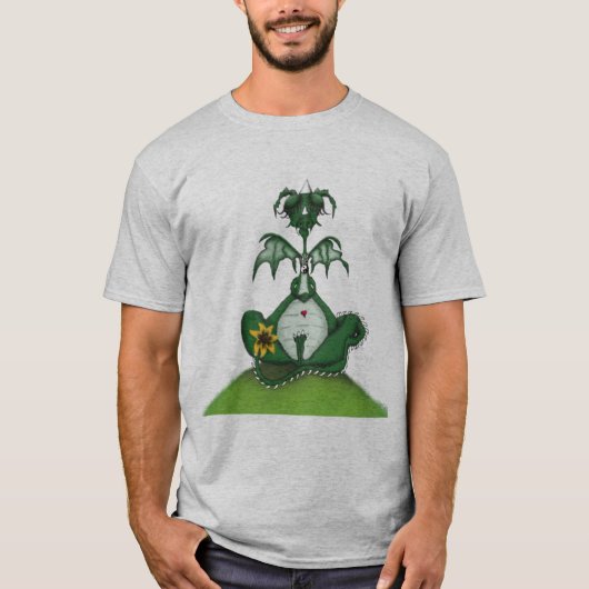 T-shirt Drôle Yogi Dragon Peinture (Devant)