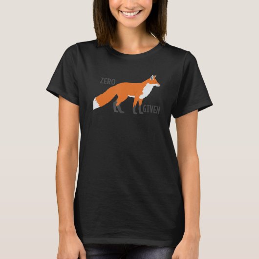 T-shirt Drôle Zero Fox Donné Pun Pour Fox Ou Animal Design (Devant)