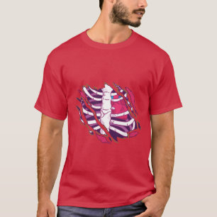 T-shirt Drôle Zombie Écrasé Peau Squelette Flesh Écrin