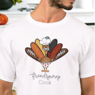 T-shirt Drôles d'amis de la dinde mâle Chef Friendsgiving