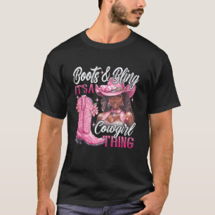 T-shirt Drôles de bottes de cowgirl et de bling C'est une