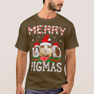 T-shirt Drôles de chapeaux de Noël de Père Noël pour cocho