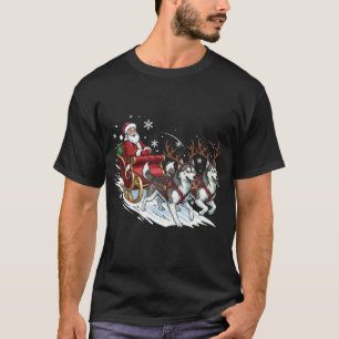 T-shirt Drôles de chiens Husky de Noël