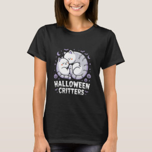T-shirt Drôles de créatures d'Halloween Chats fantômes Nui
