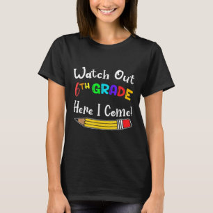 T-shirt Drôles d'enfants de retour à l'école Attention 6e