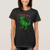 T-shirt drôles+noël+chemise,arbre+rex+noël,t-rex+din (Devant)