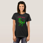 T-shirt drôles+noël+chemise,arbre+rex+noël,t-rex+din (Devant entier)