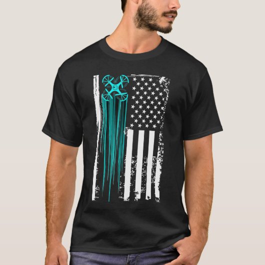 T-shirt Drone Drapeau Us (Devant)