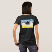 T-shirt Drone Noir Ukrainien (Dos entier)
