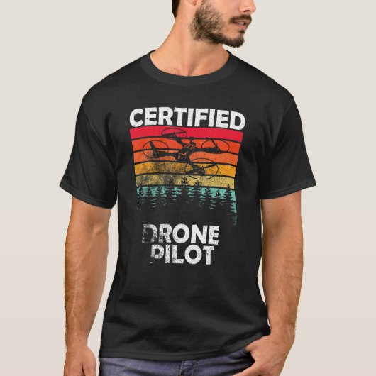 T-shirt Drone Pilote Certifié Fpv Drone Flying Drone Mou (Devant)