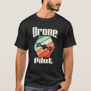 T-shirt Drone Pilote Couleurs Vintages Quadcopter Fpv Dron