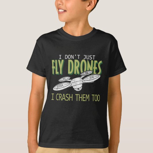 T-shirt Drone Pilote Multirotor Quadcopter les écraser aus (Devant)