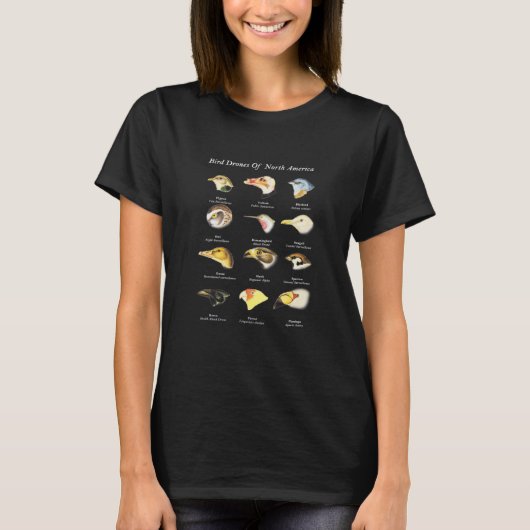 T-shirt Drones Oiseaux d'Amérique du Nord Guide de terrain (Devant)