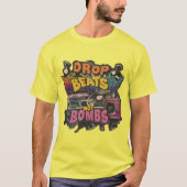 T-shirt Drop Beats Not Bombs Message positif No War Music (Devant)
