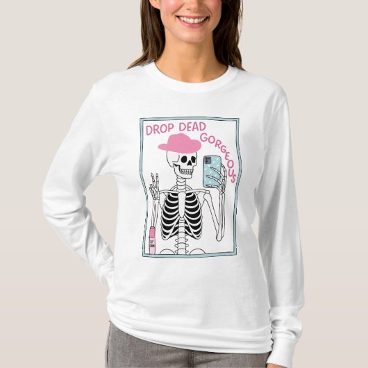 T-shirt Drop Dead Gorgeous Skeleton Design esthétique (Devant)