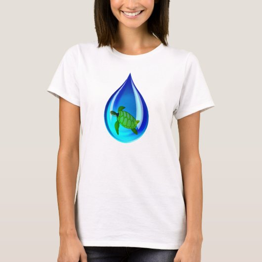 T-shirt Drop d'eau et tortue marine (Devant)