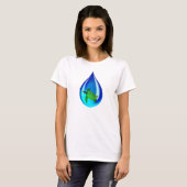 T-shirt Drop d'eau et tortue marine (Devant entier)
