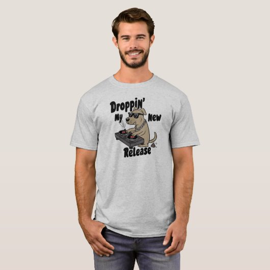 T-shirt Droppin' My New Release Chien Hip-Hop (Devant entier)