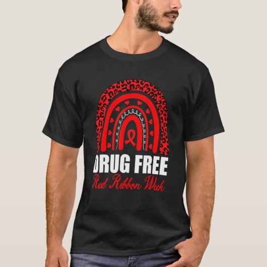 T-shirt Drug Free Red Ribbon Week Awareness Say No To Drug (Devant)
