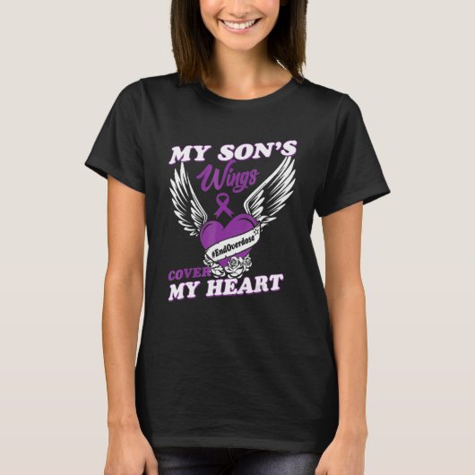 T-shirt Drug Overdose Awareness Purple Ribbon (Devant)