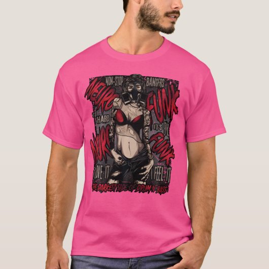 T-shirt Drum Et Basse Dnb Neurofunk Dj Space Drum Électriq (Devant)