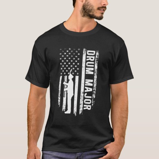 T-shirt Drum Major American Flag Marching Band Drum Majors (Devant)