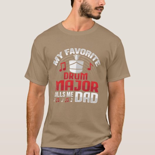 T-shirt Drum Major m'appelle Papa Conception pour une fami (Devant)