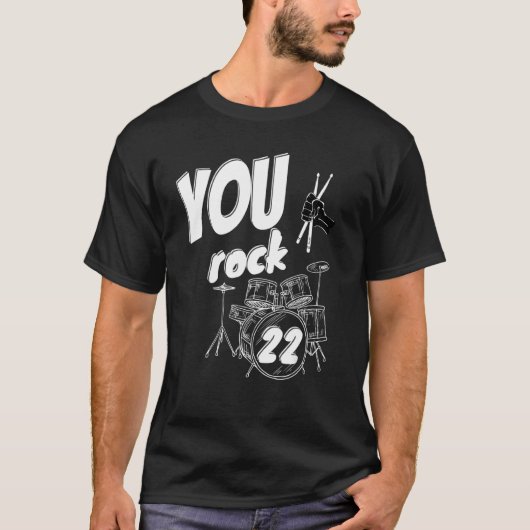 T-shirt Drummer 22 Ans 22e anniversaire Garçons Filles Kit (Devant)