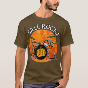 T-shirt Drummer Automne, Rocks Automne, Enseignant Tambour