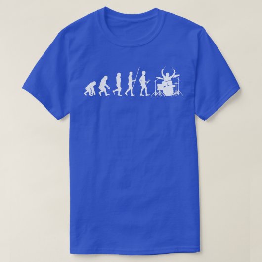 T-shirt Drummer de l'évolution humaine (Design devant)