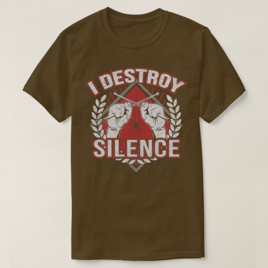 T-shirt Drummer Destroy Silence Funny 1 (Design devant)