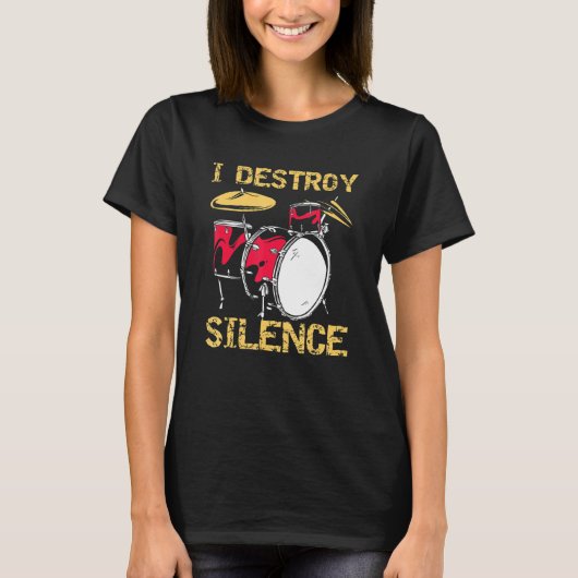 T-shirt Drummer détruire le silence (Devant)