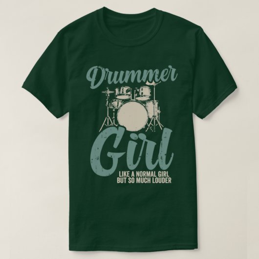 T-shirt Drummer Girl Drums Drummer Cadeau  (Design devant)