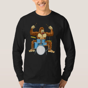 T-shirt Drummer Gorilla Drum Player Kit Snare Hi-Casquette