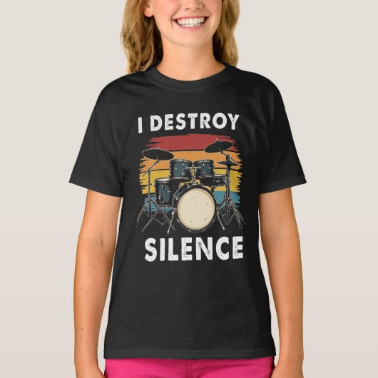 T-shirt Drummer I Destruction Silence Drum (Devant)