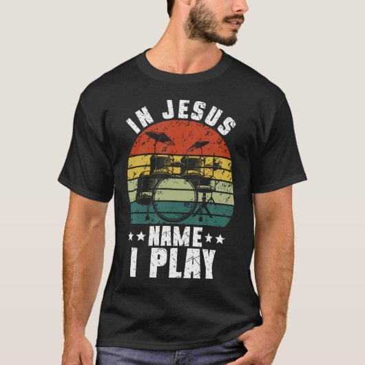 T-shirt Drummer Jesus Drumming Drums Percussion Faith Chri (Devant)