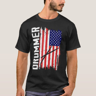 T-shirt Drummer musicien tambours rétro vintage pour Drumm