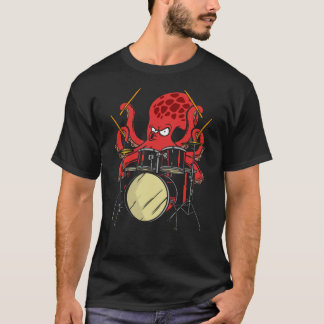 T-shirt Drummer Octopus Drumsticks Drumset