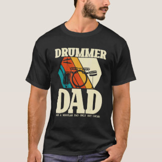 T-shirt Drummer Papa Comme Un Père Régulier Seulement Way 