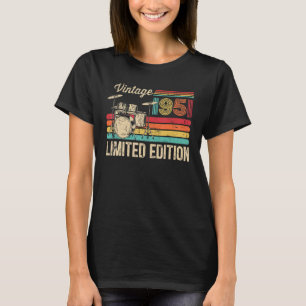 T-shirt Drummer vintage 1951 Drums 72e anniversaire