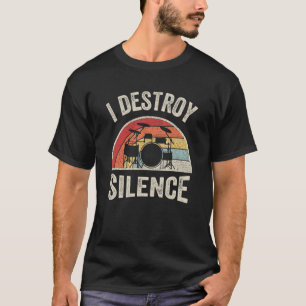 T-shirt Drummer Vintage Retro I Détruire Silence Percussio