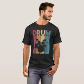 T-shirt Drummer Vintage Rock Music Retro (Devant entier)