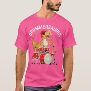 T-shirt Drummersaurus Dinosaure Musicien T Rex Jouer Drum